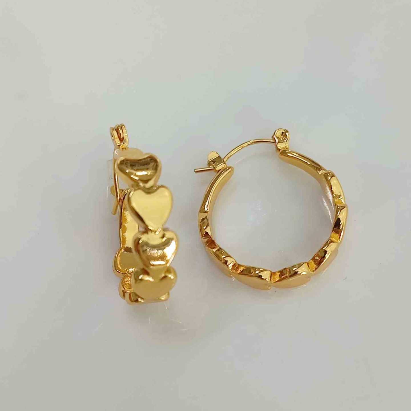Aro de Acero Dorado Argolla Corazon 22mm