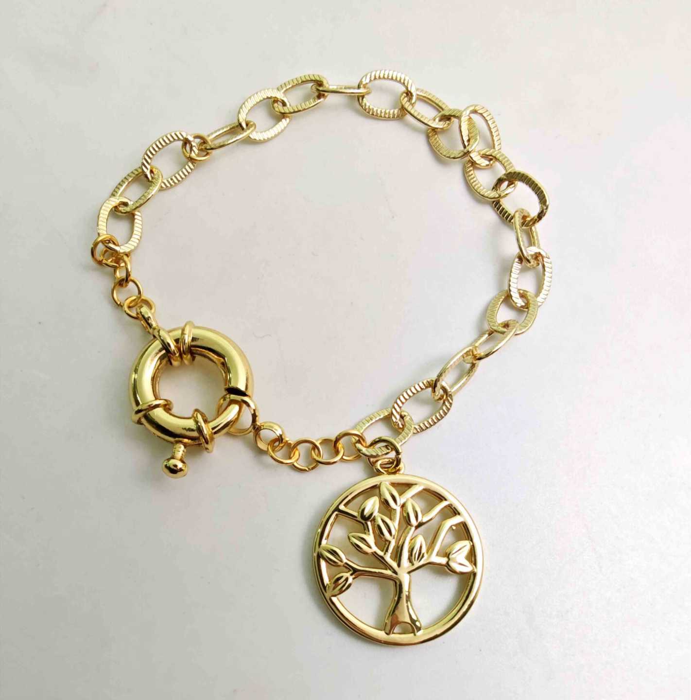 Pulsera Bañado en Oro Arbol de La Vida