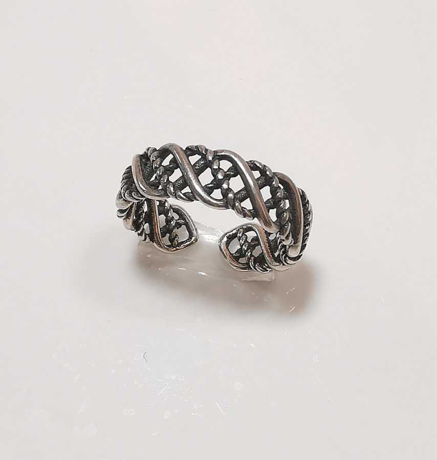 Anillo Plata925 Trenzado Envegecido Ancho