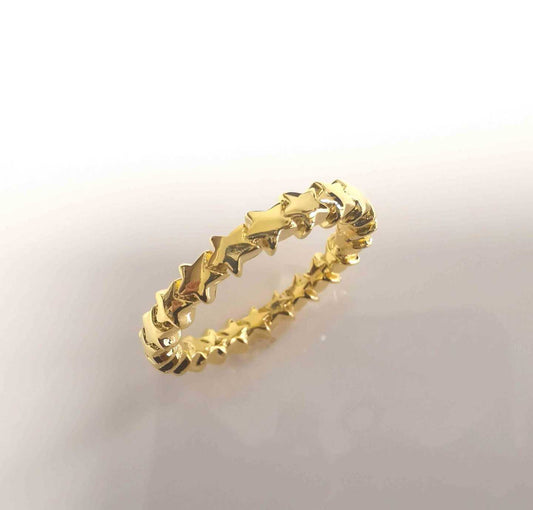 Anillo Bañado Oro Estrellas