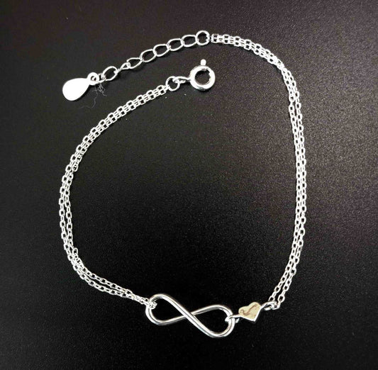 Pulsera Plata925 Infinito 1 Corazon