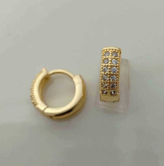 Aro Bañado en Oro Argolla Circones Pequeño