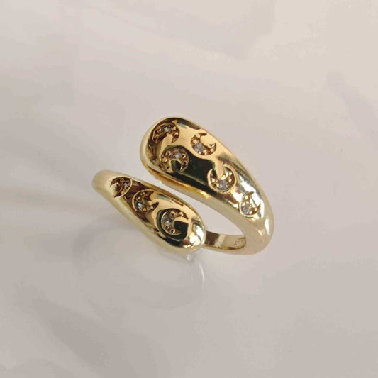 Anillo Bañado en Oro 2 Gotas Circones Ajustable