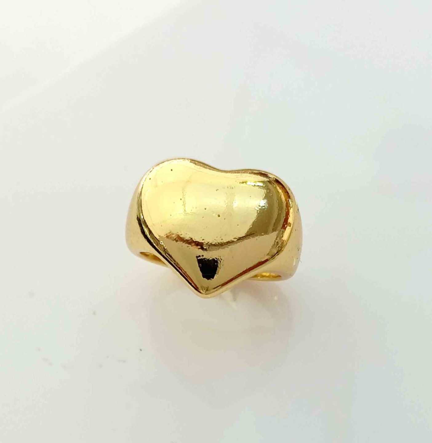 Anillo Bañado En Plata y Bañado en Oro 18K Corazon Ajustable