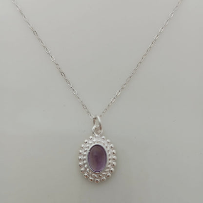 Collar Plata925 Piedra Naturales Ovalo