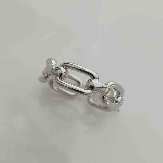 Anillo Bañado en Plata Cuadrada Sinfin Ajustable