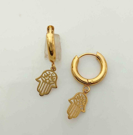 Aro Dorado Argolla 20mm Colgante Mano
