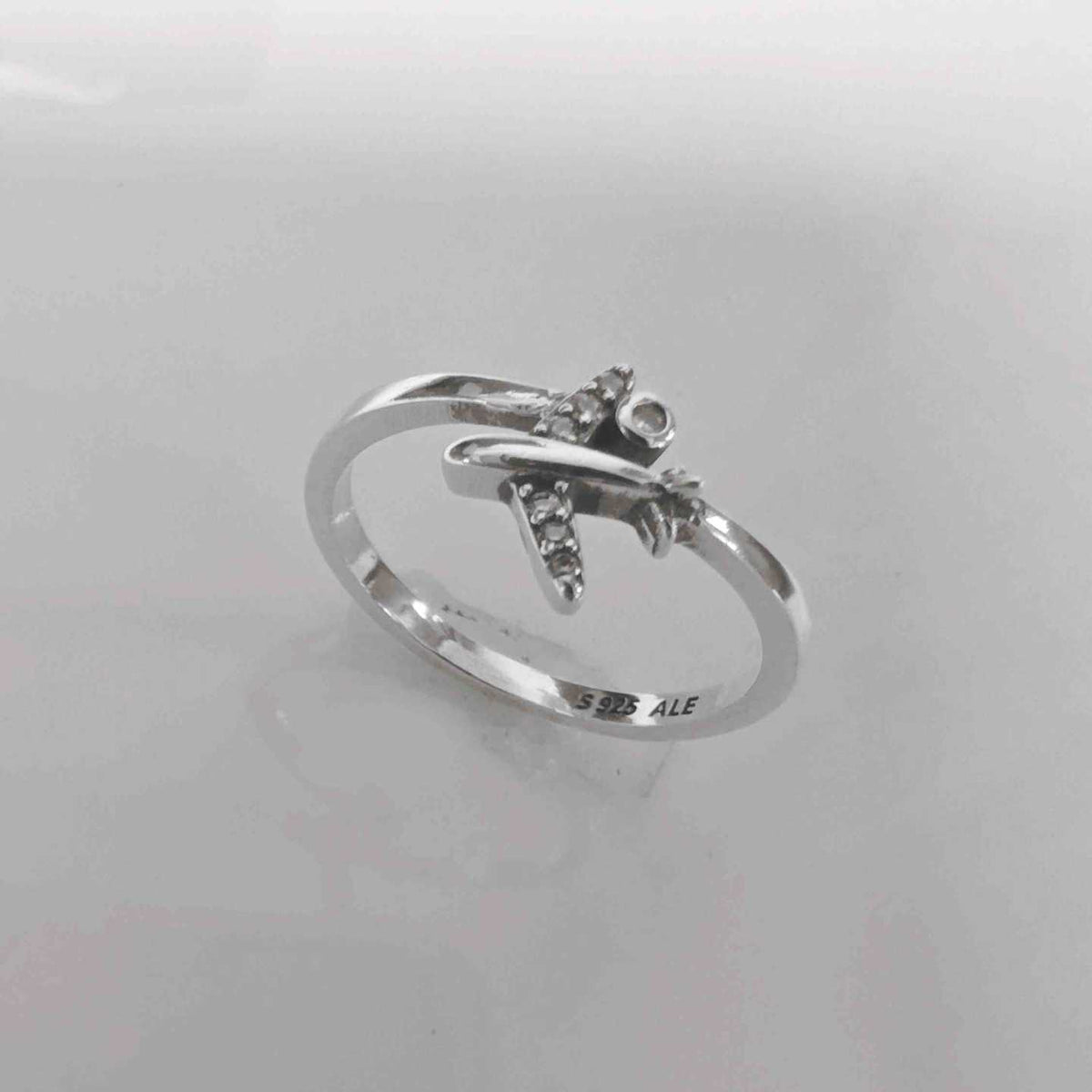 Anillo Abierto Plata 925 Avión Circones Ajustable Viajera Aventura Libertad Minimalista Delicado
