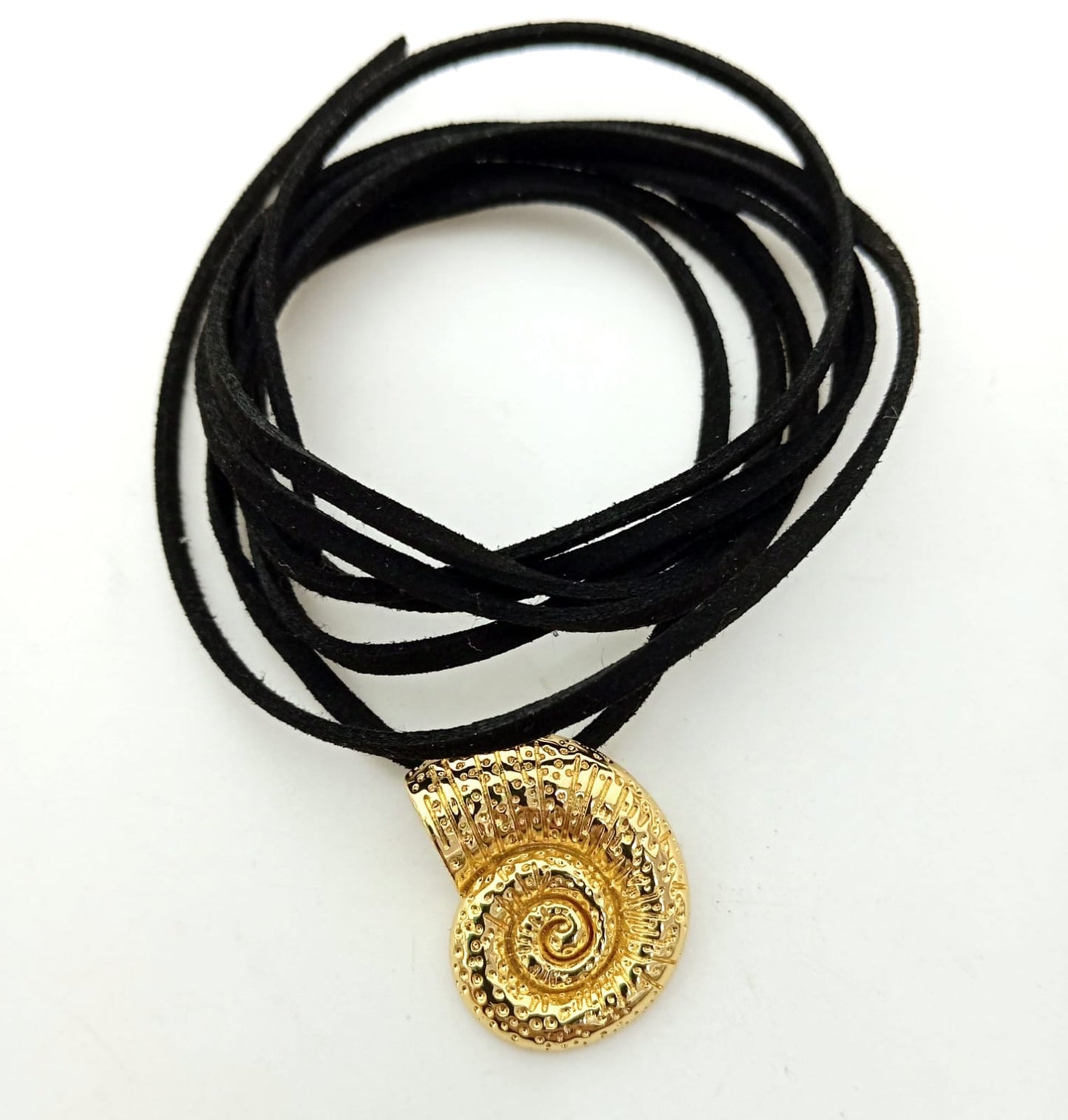 Choker Gamuza Colgante Dijes añado Oro 18K