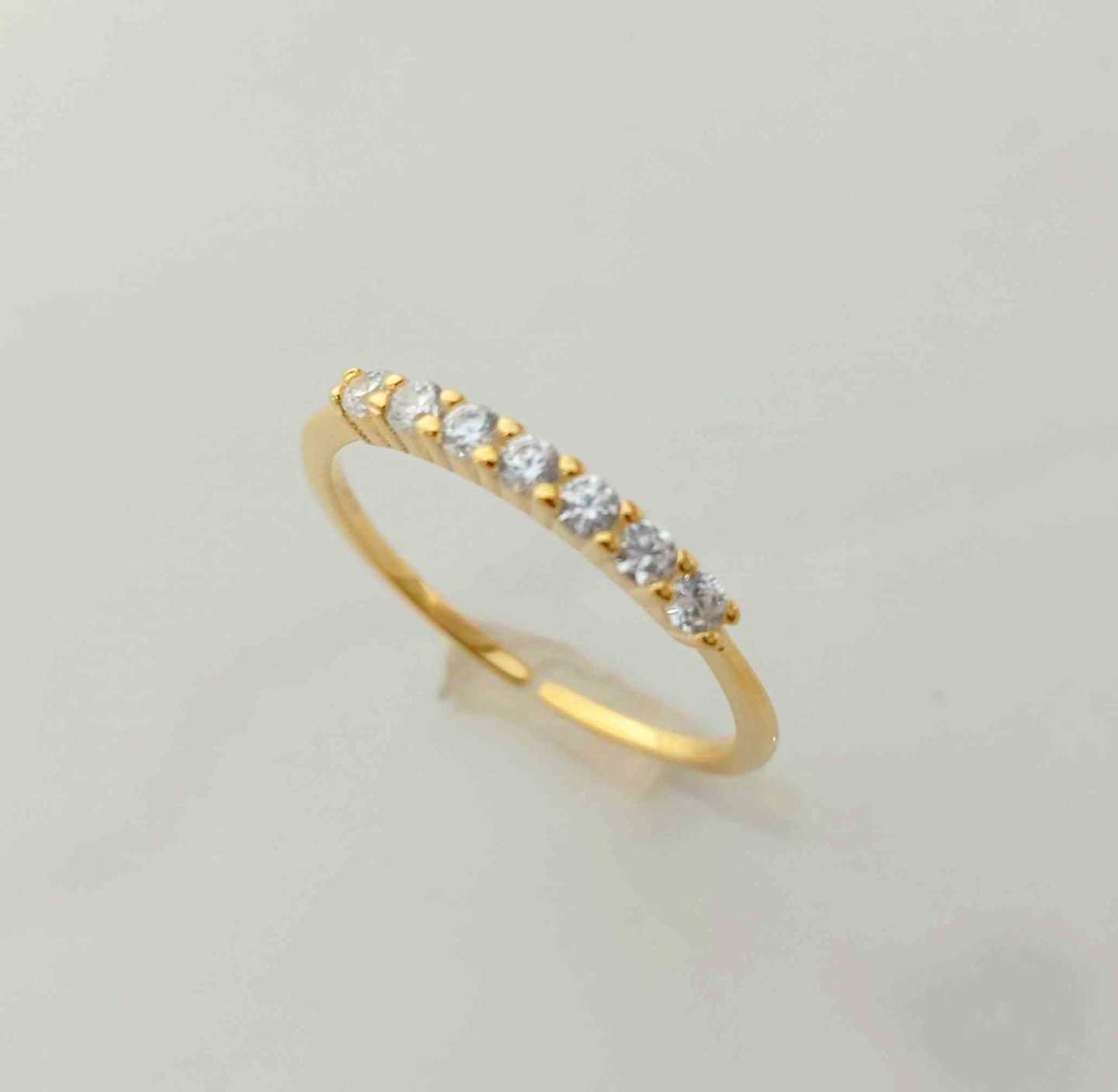 Anillo Plata Bañado Oro 7 Circones Medio Arenado Abierto