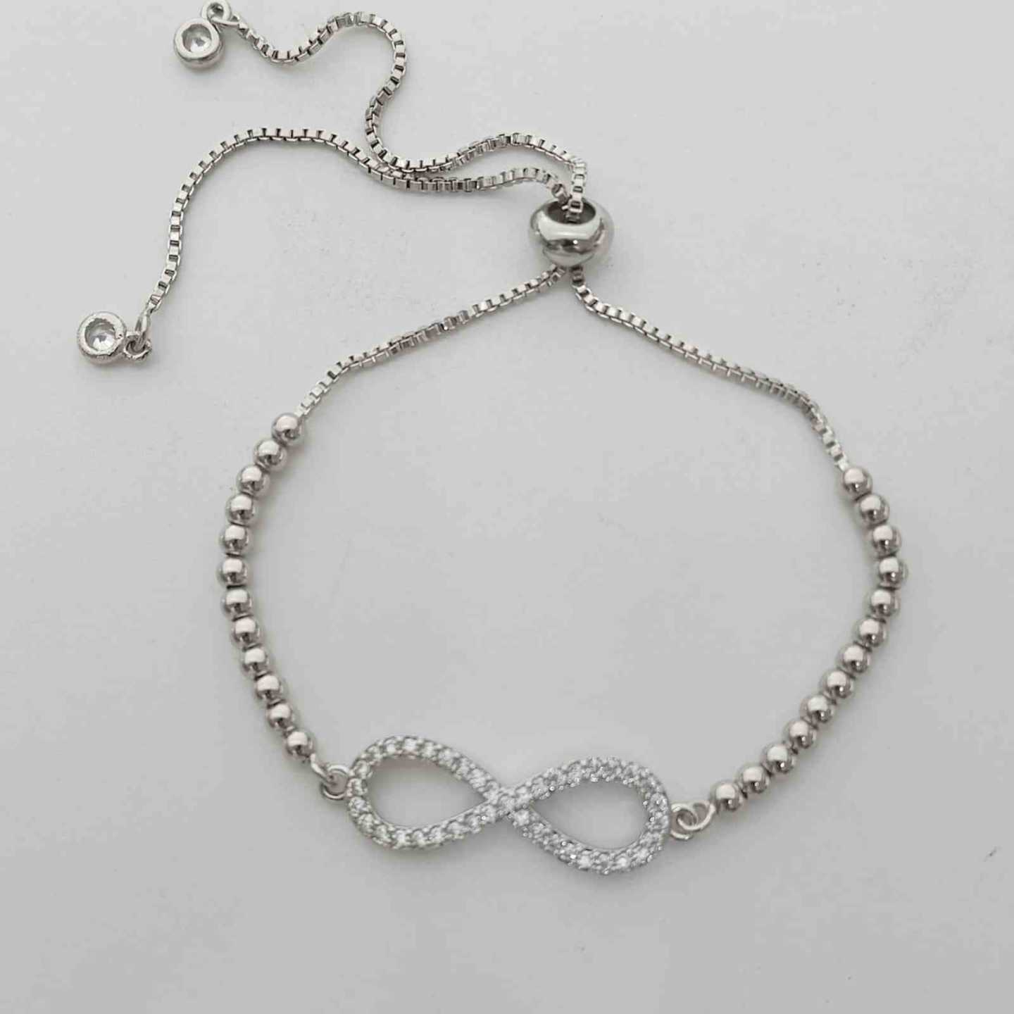 Pulsera Bañado en Plata Infinito Circones