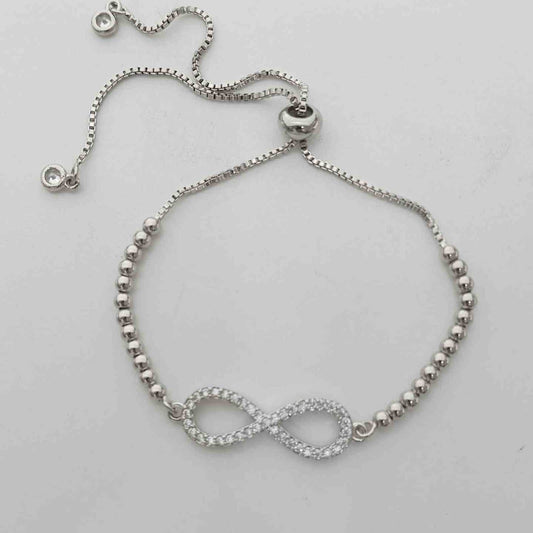 Pulsera Bañado en Plata Infinito Circones